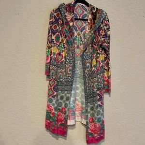 Colorful and beautiful Johnny Was duster! Size small